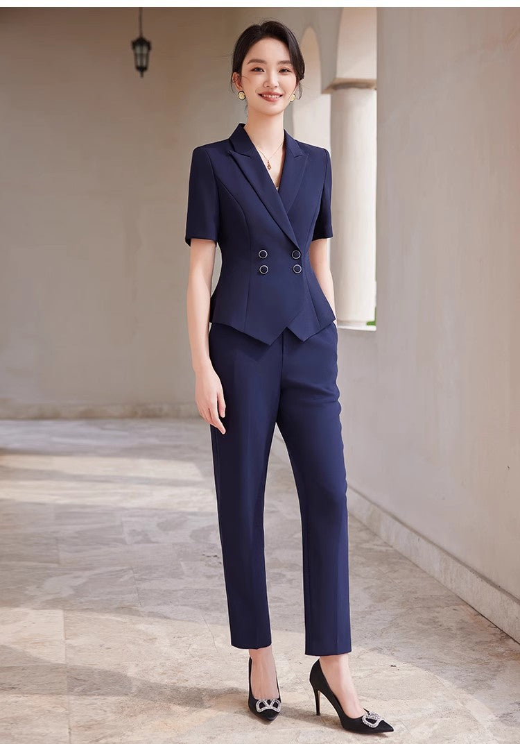 Aishangchen Sales Department Temperament Suit 2025 New Work Clothes Professional Business Short-Sleeved Suit Professional Wear