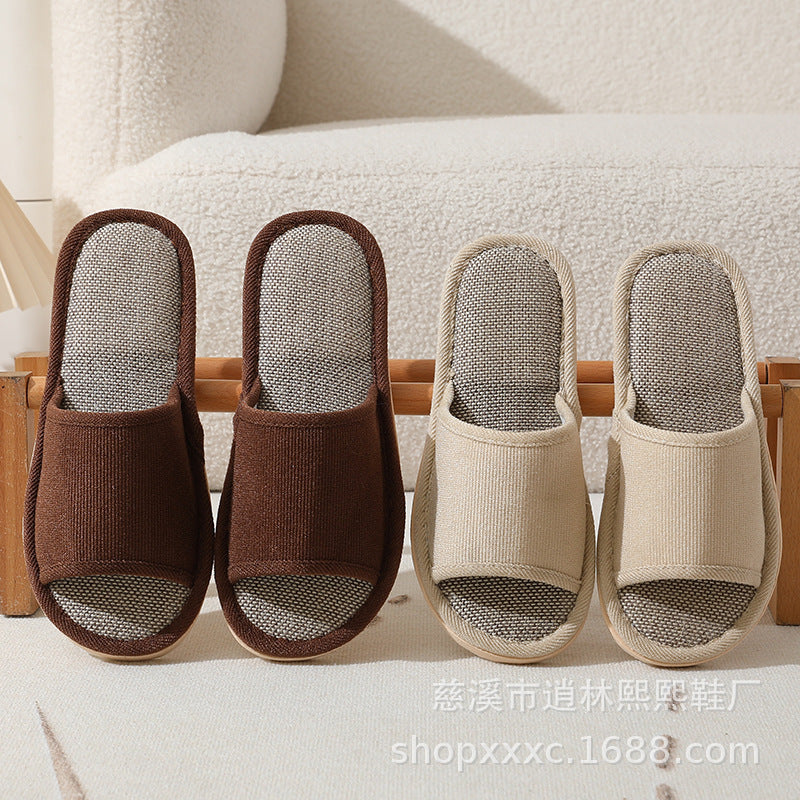 B&B Slippers Linen Hotel Disposable Slippers Beauty Salon Home Couple Men's Thickened Non-Slip Wholesale