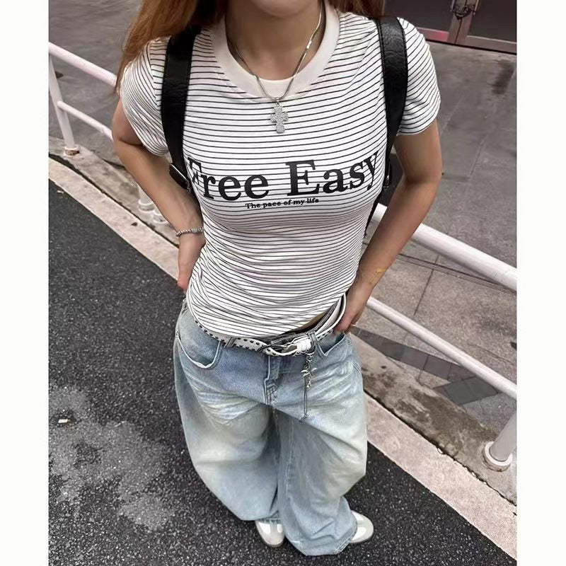 Women's Spring and Summer Thin Drape Jeans 2025 New Fashion High-Waisted Slimming Light Blue Straight Wide-Leg Floor-Length Pants