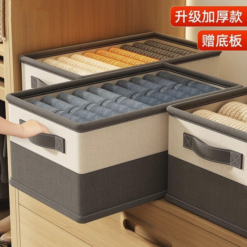Quilt Storage Box, Clothing Storage Box, Household Compartment Storage and Organization Wardrobe Layered Folding Storage Basket
