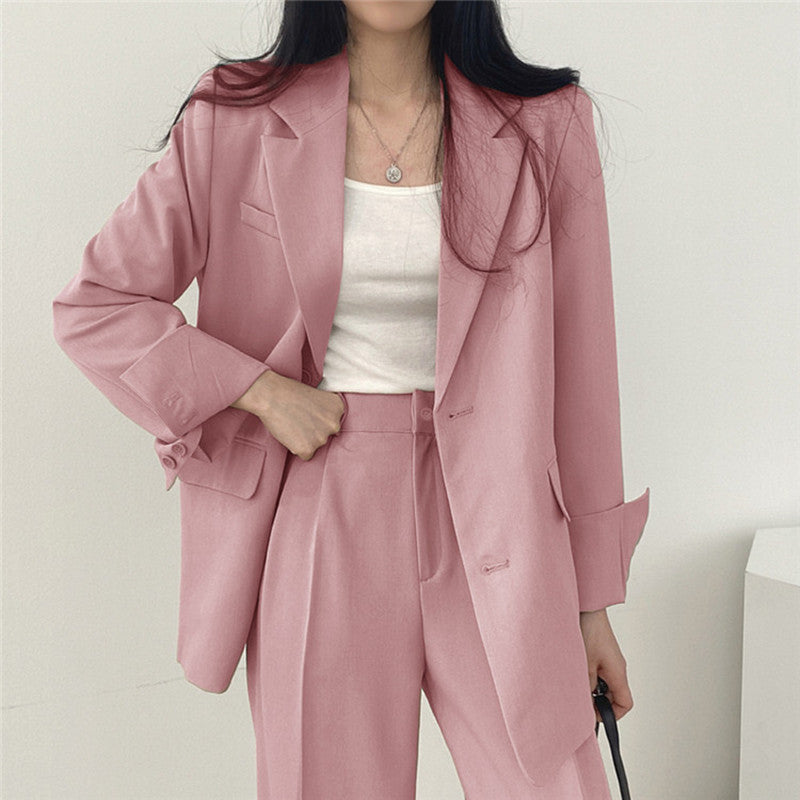 Suit Jacket High Sense Women's Spring and Autumn Design Sense Thin Niche Professional suit Temperament Slim-fit Small Suit Two-piece Set