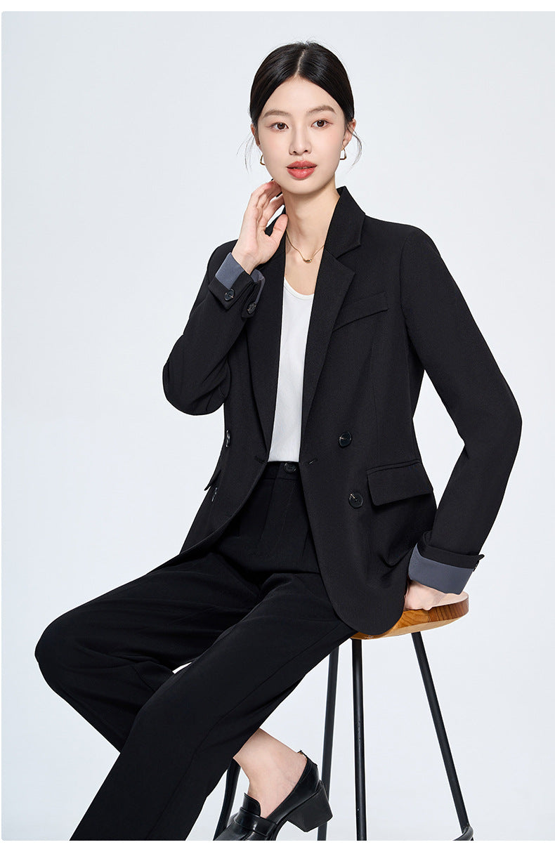 Cross-Border Gray Blazer for Women, New Spring and Autumn Style, Professional Formal Wear, Light Workplace Workwear, High-End Suit Set
