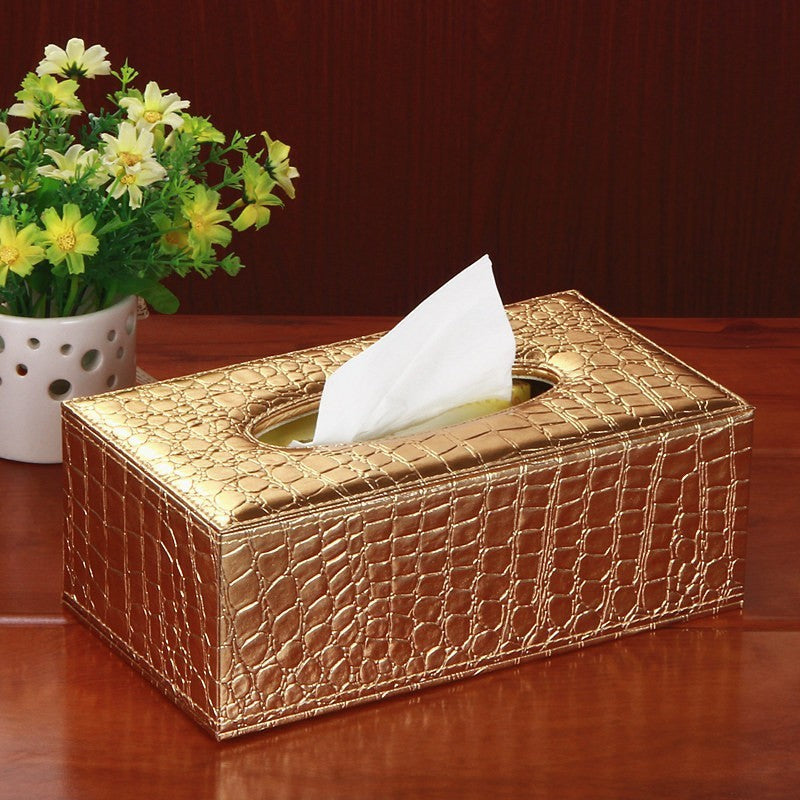 Leather Rectangular Creative Hotel Tissue Box European-style Car Tissue Box Leather Living Room Tissue Box Household Paper