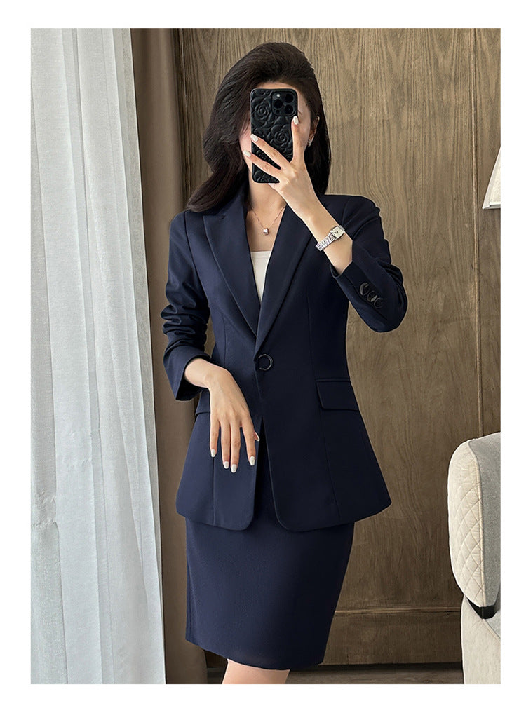Suit suit Women's Spring and Autumn Business Dress Front Desk Reception Work Clothes Suit Interview Suit Sales Department Property Tooling