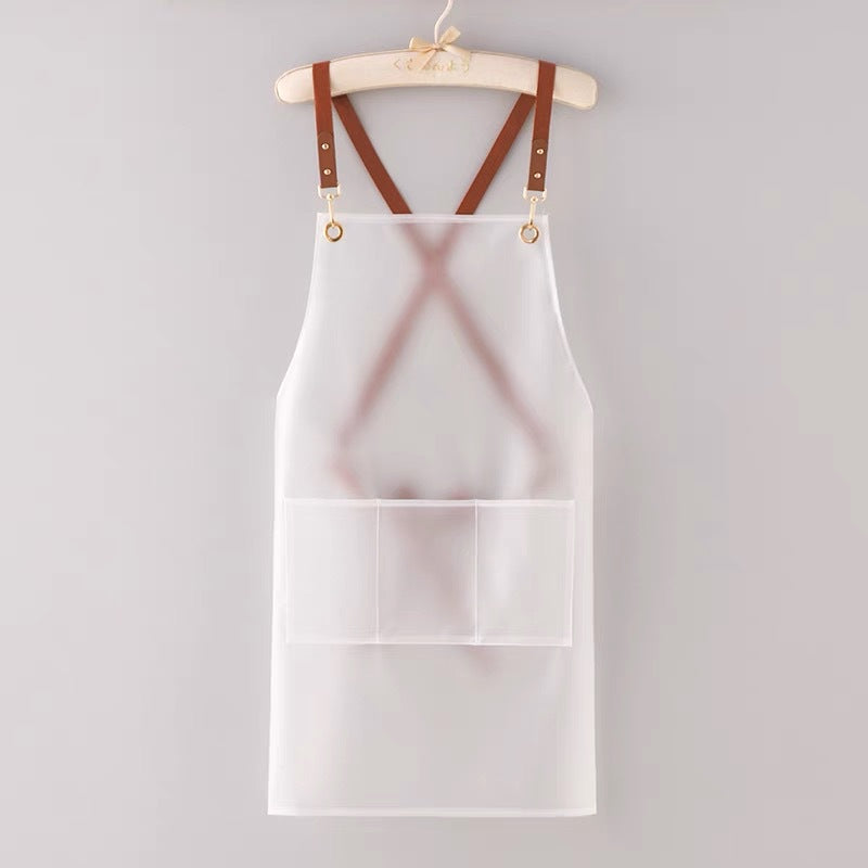 New apron tpu Waterproof antifouling kitchen household pet shop barber shop men's and women's work clothes customizable logo