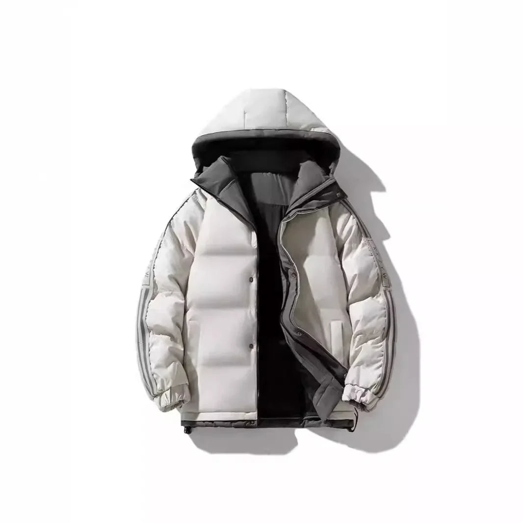 Autumn and winter men's cotton-padded jacket 2024 new plus size cotton-padded warm men's thickened cotton coat hooded coat men