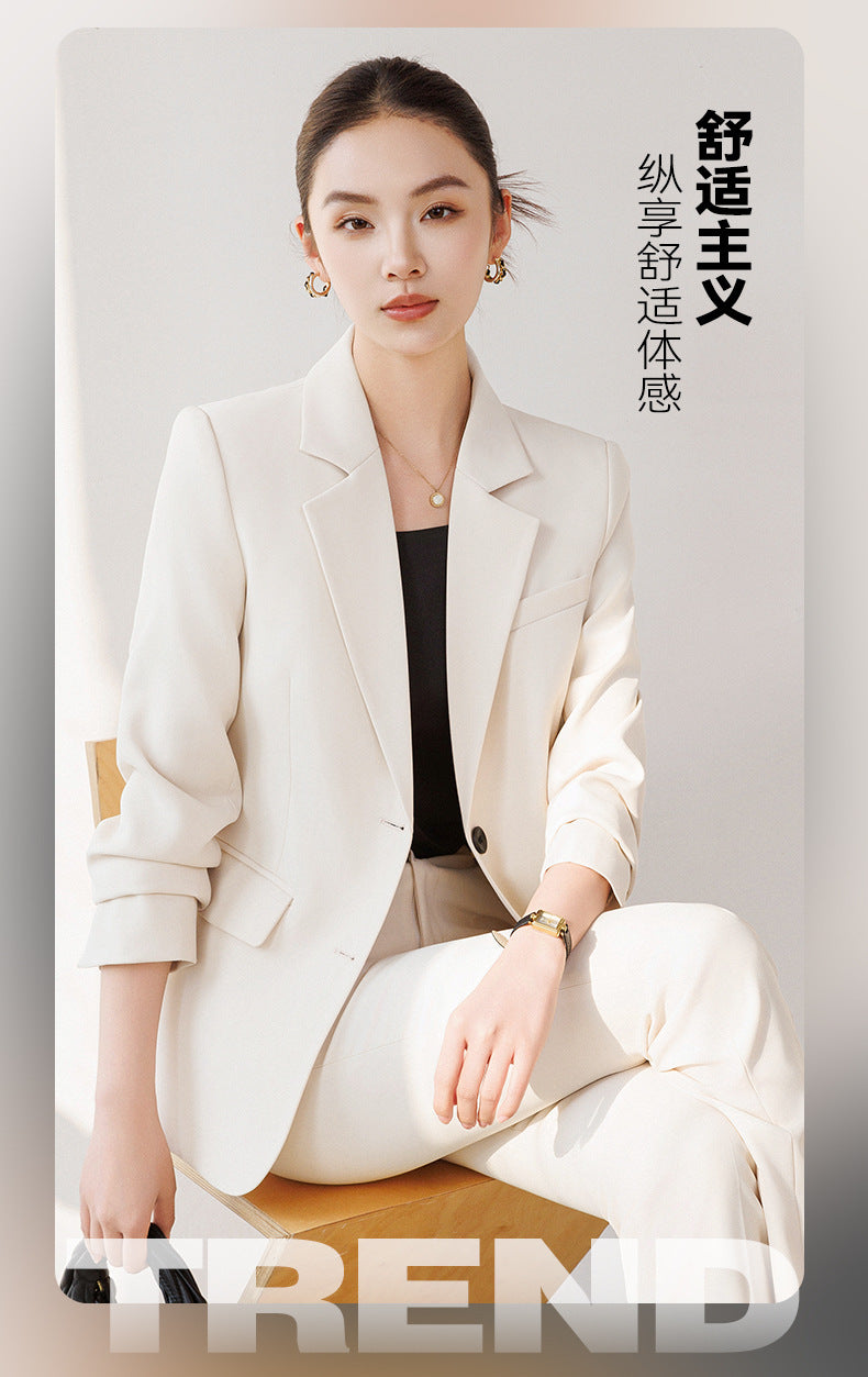 Cross-Border Off-White Blazer for Women, High-End Spring New Style Professional Suit, Fashionable and Elegant Formal Workwear