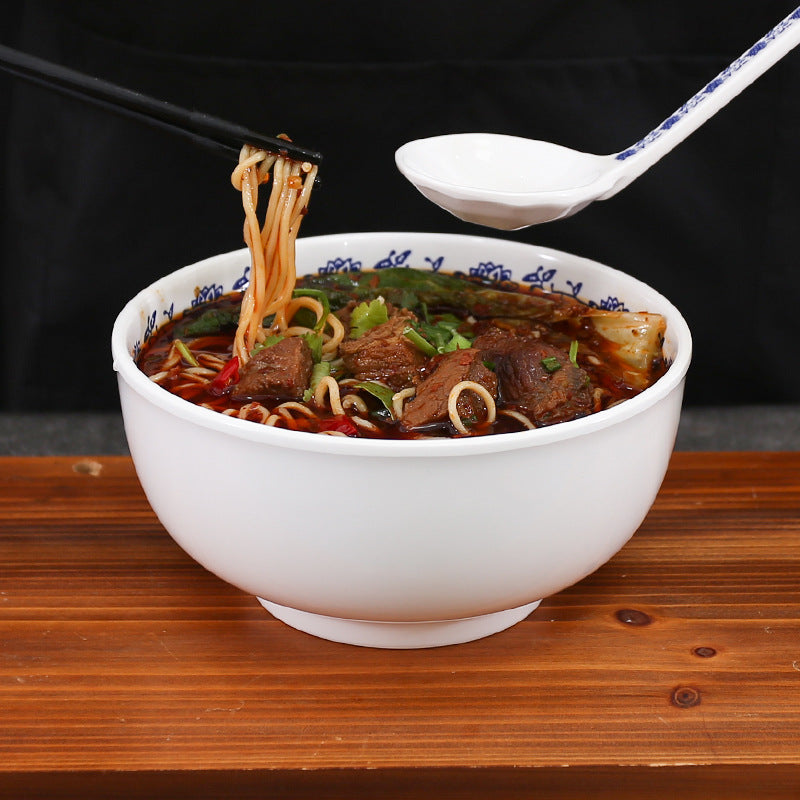 A5 melamine orchid ramen bowl noodle bowl commercial noodle bowl wholesale imitation porcelain plastic thickened rice bowl beef noodles round bowl