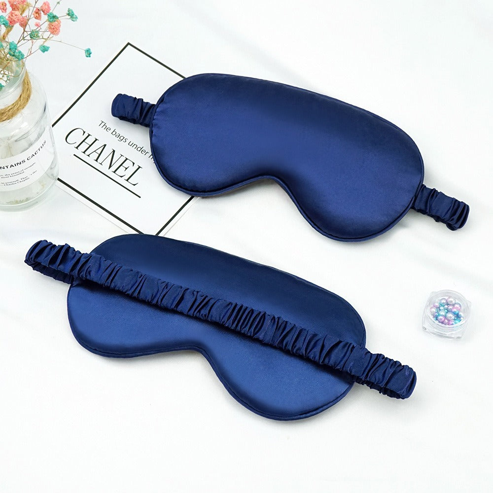 New Double-Sided Imitation Silk Sleep Mask with Light-Blocking and Adjustable Elastic Buckle, Travel-Friendly, Solid Color, Breathable, Beauty and Eye Protection