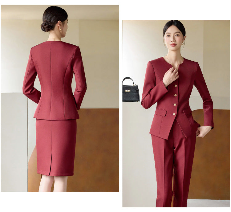 Suit Suit for Women Spring & Fall New Fashion Elegant Goddess Style Professional Wear Formal Wear Beauty Salon Jewelry Store Work Clothes