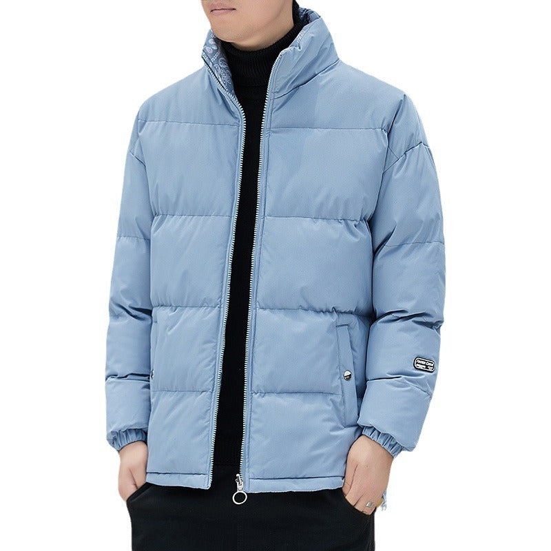 New cotton-padded coat men's winter fleece-lined thickened cotton-padded coat fashion brand Youth cotton-padded jacket Baita bread coat