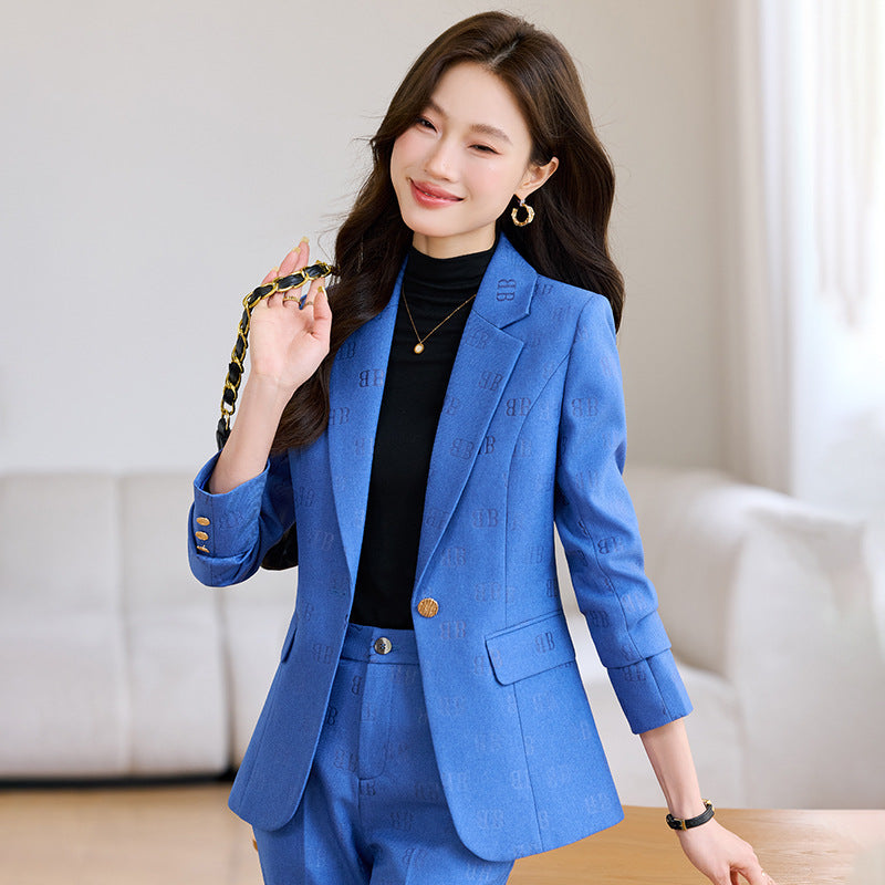 High-End Fashion Letter Printed Suit Suit for Women Spring & Fall 2025 New Design Exquisite Suit Two-Piece Set