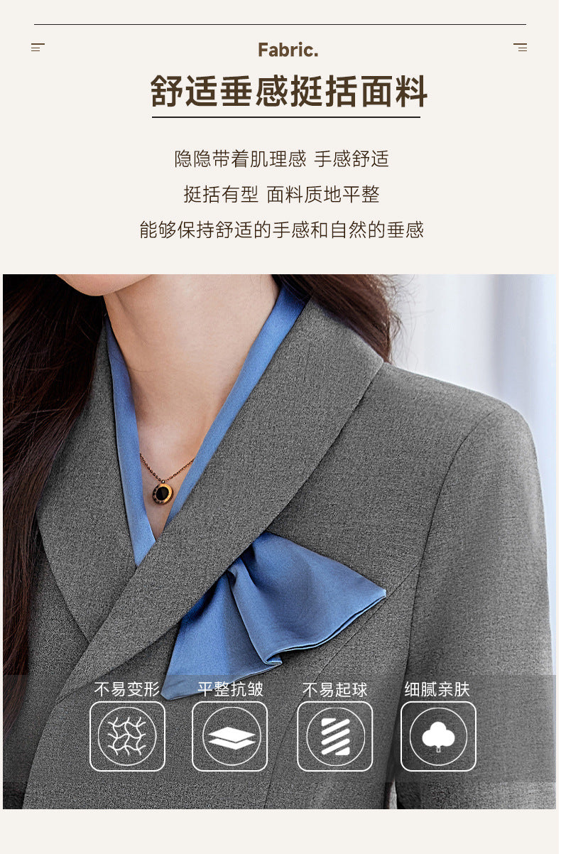 Cross-Border Flight Attendant Professional Suit Set for Women, Announcer, Art Exam Host, Formal Attire, Front Desk Receptionist, Beauty Salon Work Uniform