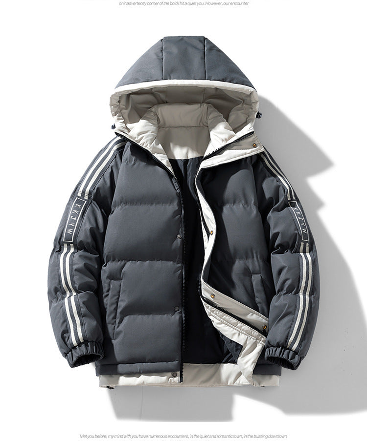 Winter Cotton-padded Clothes Men's Handsome Hooded Trendy Brand Bread Suit Clip Cotton-padded Jacket Men's Cross-border Thickened Cotton-padded Jacket Japanese Men's Clothing
