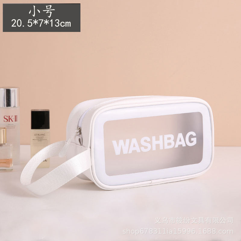 Korean Satchel Cosmetic Bag Pvc Dry and Wet Separation Toiletry Bag Satchel Waterproof Bath and Swimming Frosted Storage Bag