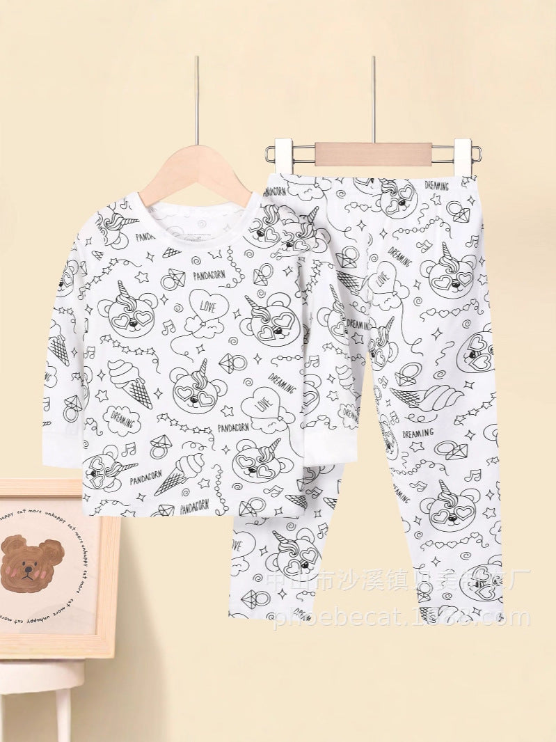 Foreign Trade Independent Stand Pull-Up Cotton Girls Sketch Coloring Comfortable Kidsren's Set Fun DIY Hand-Painted Class a Graffiti