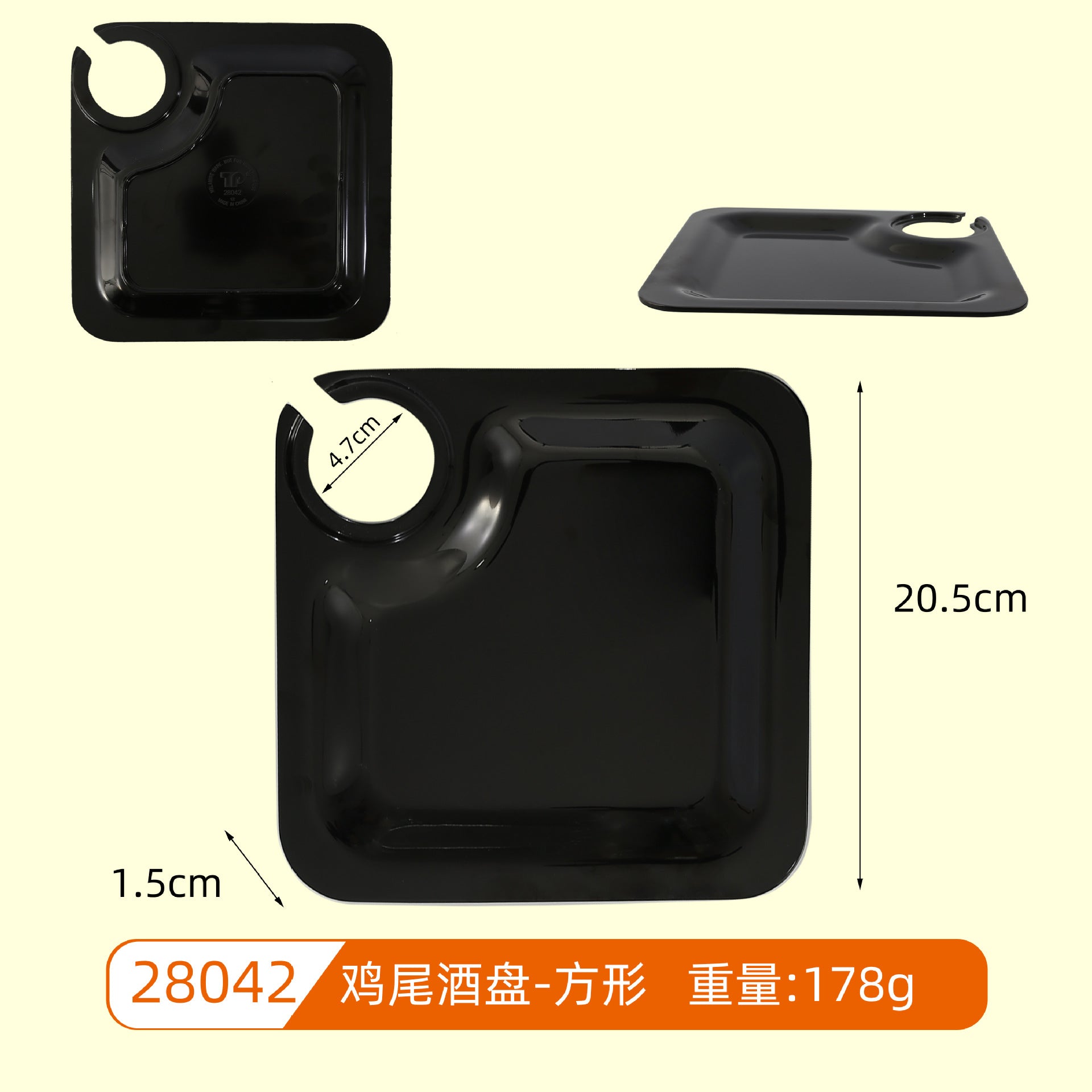 Cross-border in stock American dish cocktail plate creative with wine cup rack cooked food tray outdoor plate a generation of hair