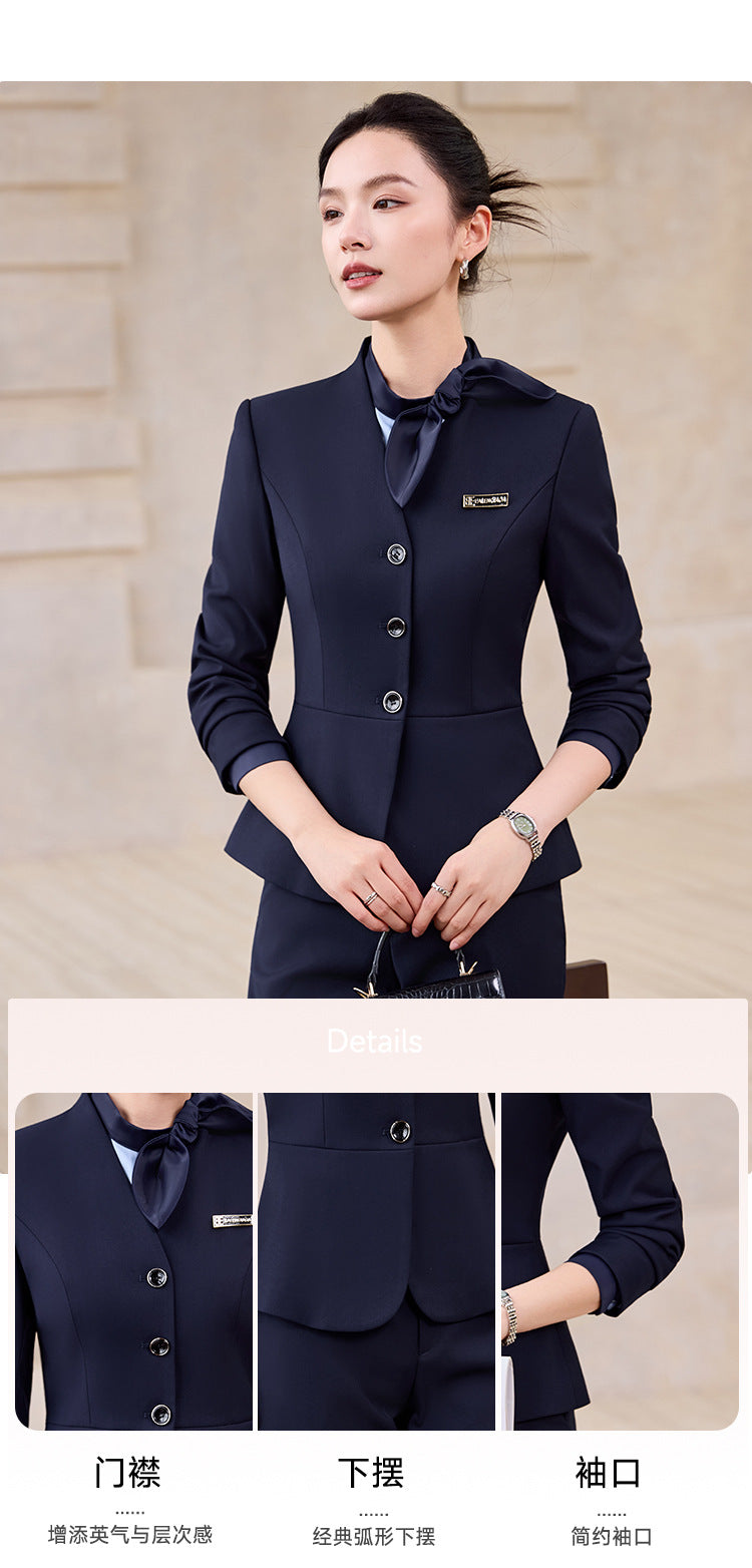 Gray Suit Suit for Women 2025 New Spring & Fall High-End Business Attire Formal Hotel Front Desk Manager Work Clothes