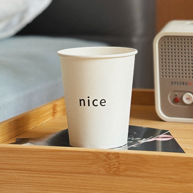 Ins Style Simple Disposable Paper Cup 250ml Large Capacity Household Thickened Tea Cup Wholesale Coffee Cup