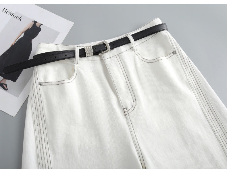 2025 Loose Draped Straight Pants Korean Style Trendy Versatile Denim Pants European Station American Wide Leg Jeans for Women