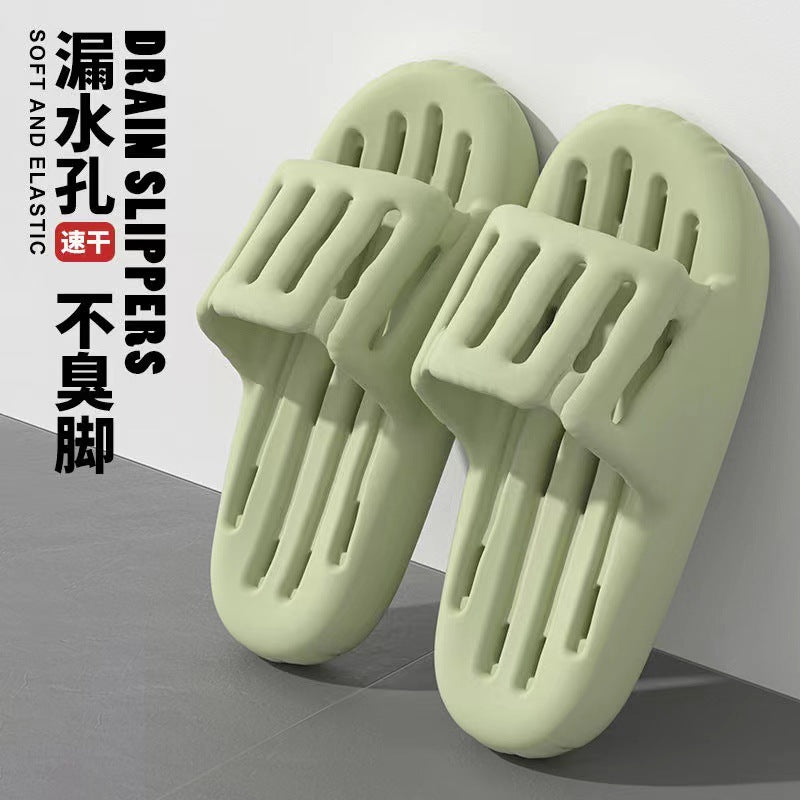 Slippers for Women's Home Bathing Non-Slip Soft Bottom 2024 New Couple Bathroom Home Dormitory Leaking Sandals Men's Summer Slippers