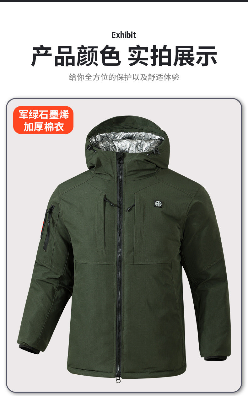 Upgraded Graphene Camouflage Cotton Coat, Thickeneded Cold-Proof and Waterproof Cotton Coat, Anti-Scratch and Wear-Resistant Cotton Jacket, Cold Storage Warm Cotton Coat