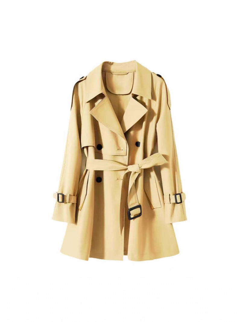 Orange Short Trench Coat for Women, Elegant and Casual Style, 2024 Spring New Model, Three-Dimensional Silhouette, Light Luxury Style Blazer