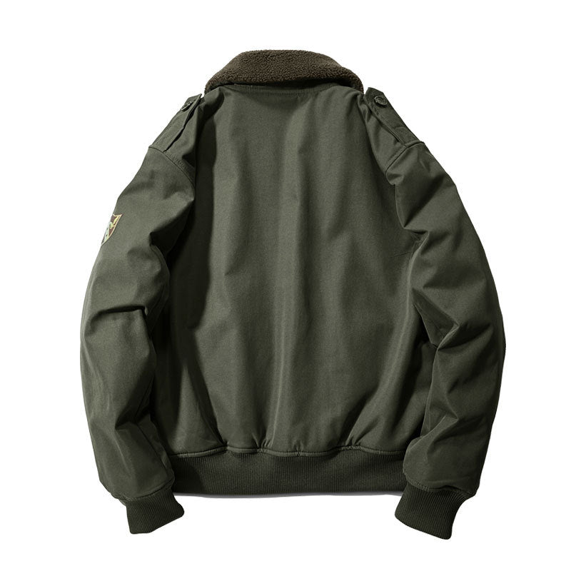 Factory direct winter plus velvet men's cotton-padded overalls cotton-padded jacket coat fur collar thickened pilot cotton-padded jacket 89K16