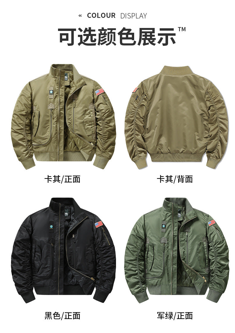 Autumn and Winter Ma1 New Jacket cotton and thickening Tooling Air Force Loose plus size Casual Jacket Baseball Suit Pilot