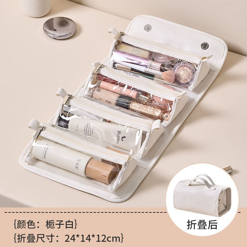 Four-In-One Detachable Mesh Cosmetic Bag, Large-Capacity Portable Storage Bag, Internet Celebrity's Same Style Folding Toiletry Bag