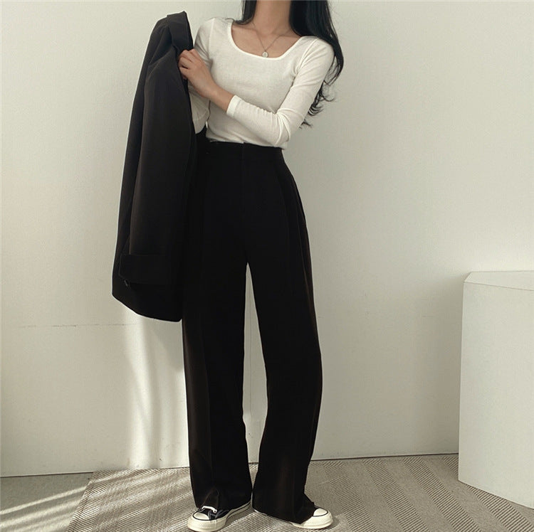 Suit Jacket High Sense Women's Spring and Autumn Design Sense Thin Niche Professional suit Temperament Slim-fit Small Suit Two-piece Set