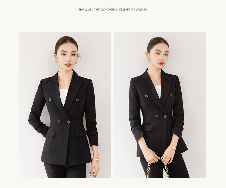 Cross-Border Women's Business Suit, Professional Attire for Interviews, College Student Blazer, Hotel High-End Elegant Workwear