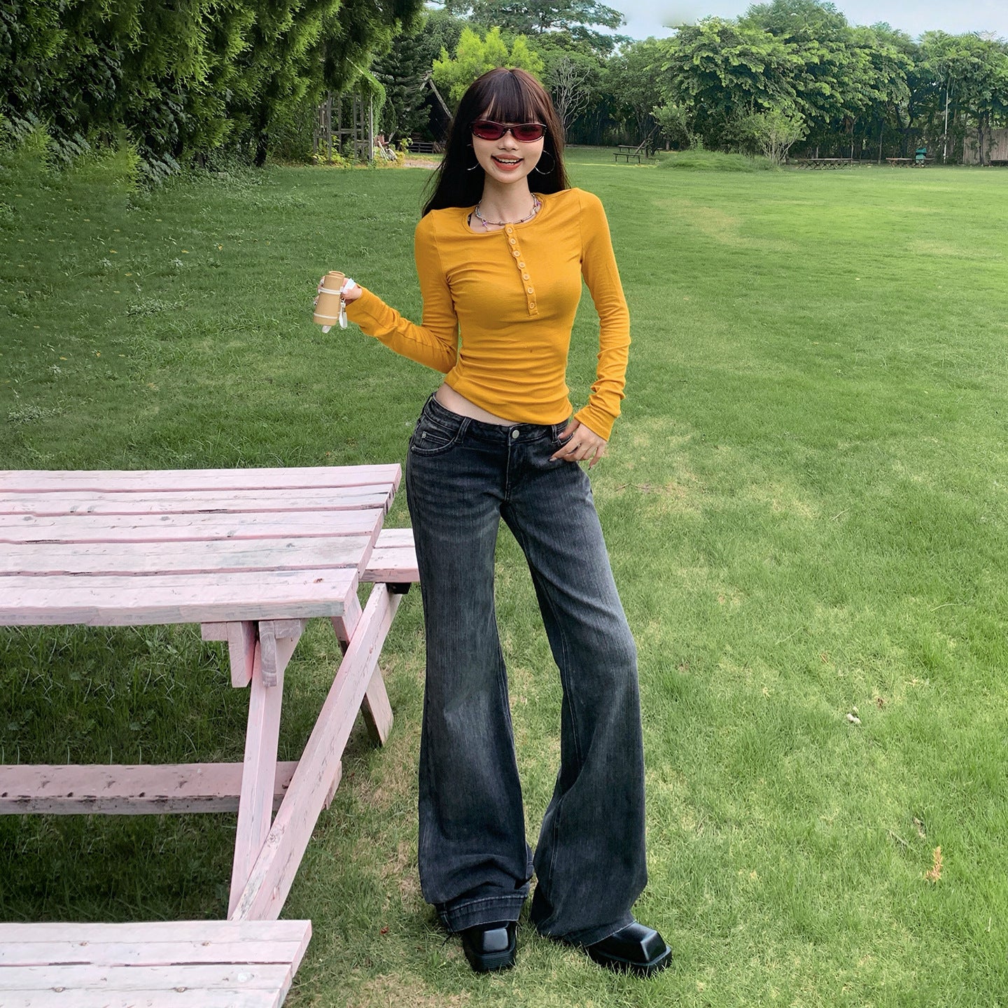 American Style Black and Gray Low-Waist Bootcut Jeans for Women 2025 Autumn and Winter New Sexy Elastic Slimming Look Versatile Bell-Bottom Pants