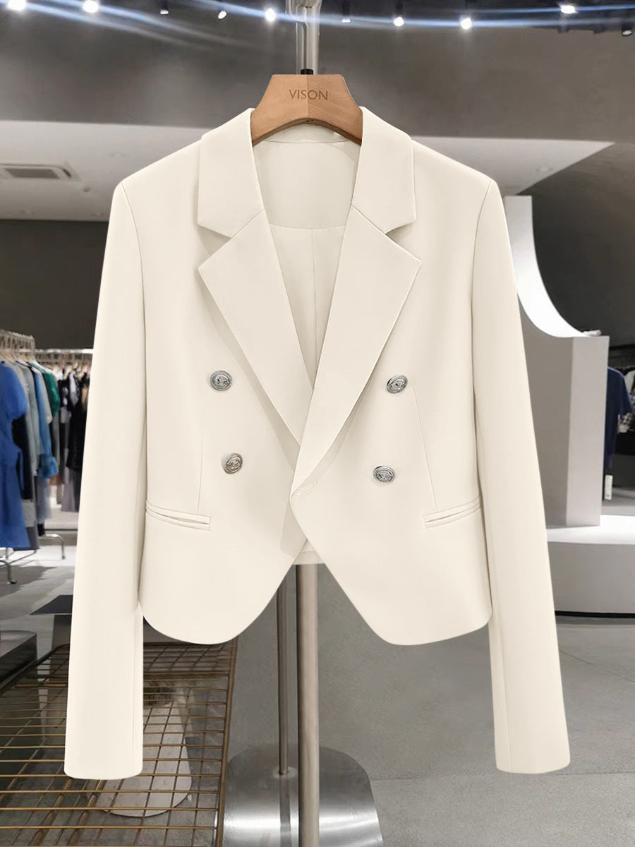 Small Suit Jacket Women's 2025 New Spring and Autumn Casual Korean Style Design Sense Black Small Suit Outside Cross-border