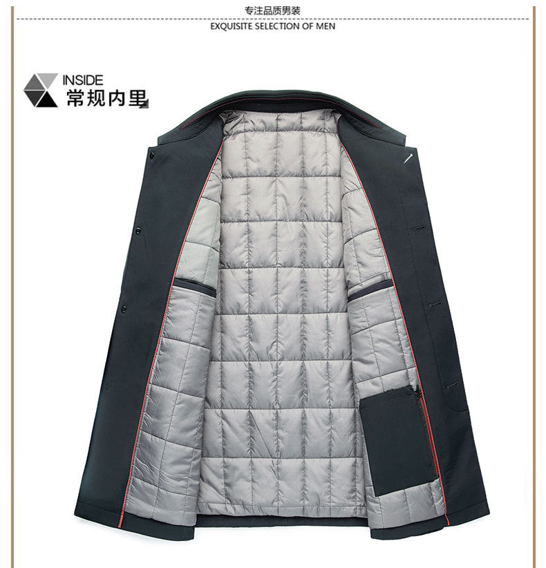 2024 Winter Coat Thickened Cotton-padded Jacket Men's High-grade Mulberry Silk Cotton-padded Jacket for Middle-aged and Elderly Dads Business Casual Jacket