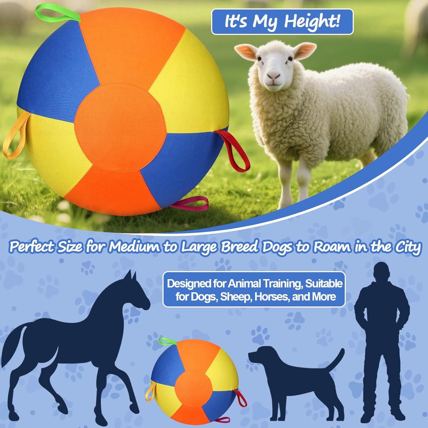 Cross-Border Sheep Horse Dog Herding Ball—Durable Solid Color Polyester Inflatable Training and Exercise Toy Pet Game Ball