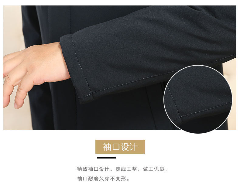 Spring and Autumn Winter Coat Middle-aged Men's Cotton-padded Clothes for the Elderly Simple Light Business Warm Cotton-padded Coat Thickened Cotton-padded Coat
