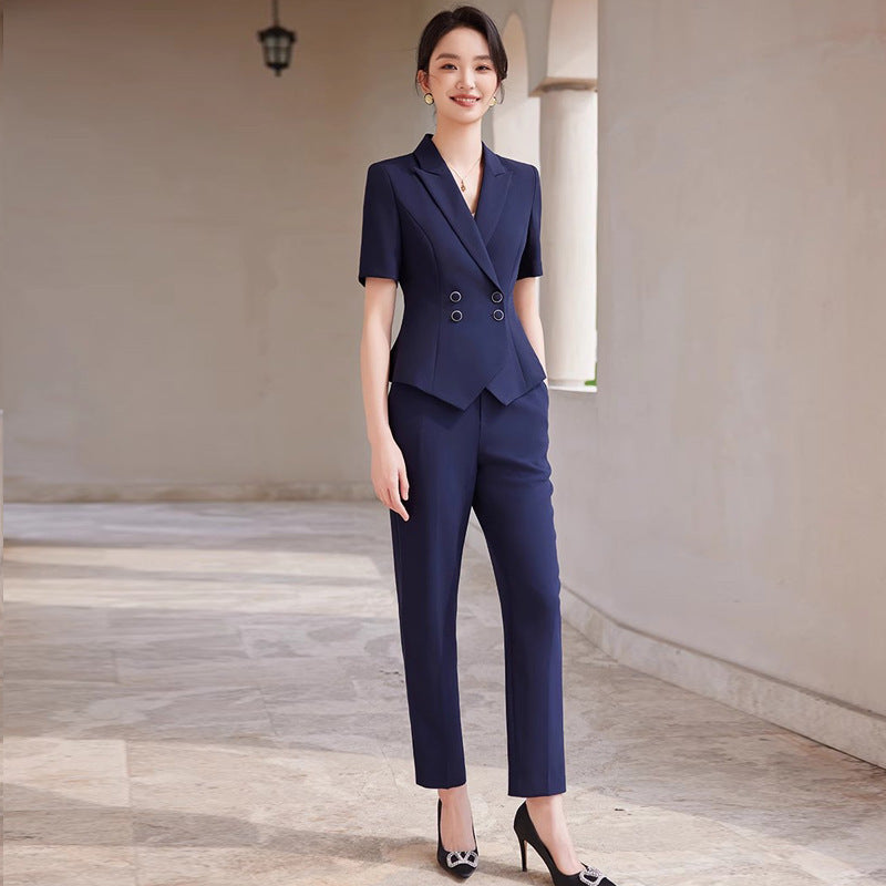 Aishangchen Sales Department Temperament Suit 2025 New Work Clothes Professional Business Short-Sleeved Suit Professional Wear