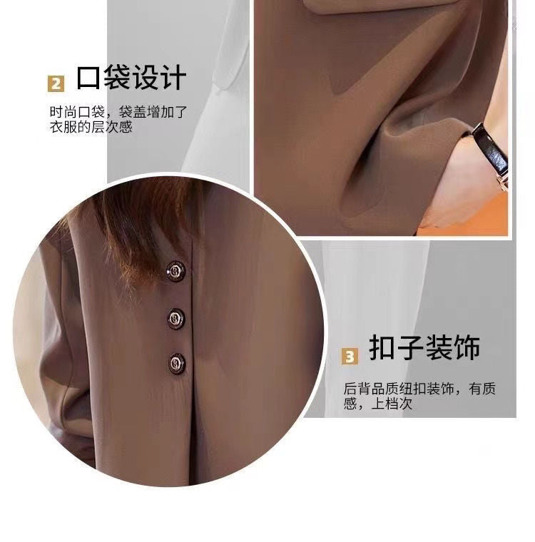 2025 Spring and Autumn New Suit Jacket Women's Casual Fashion Loose All-match Stylish Split Suit Jacket Trendy