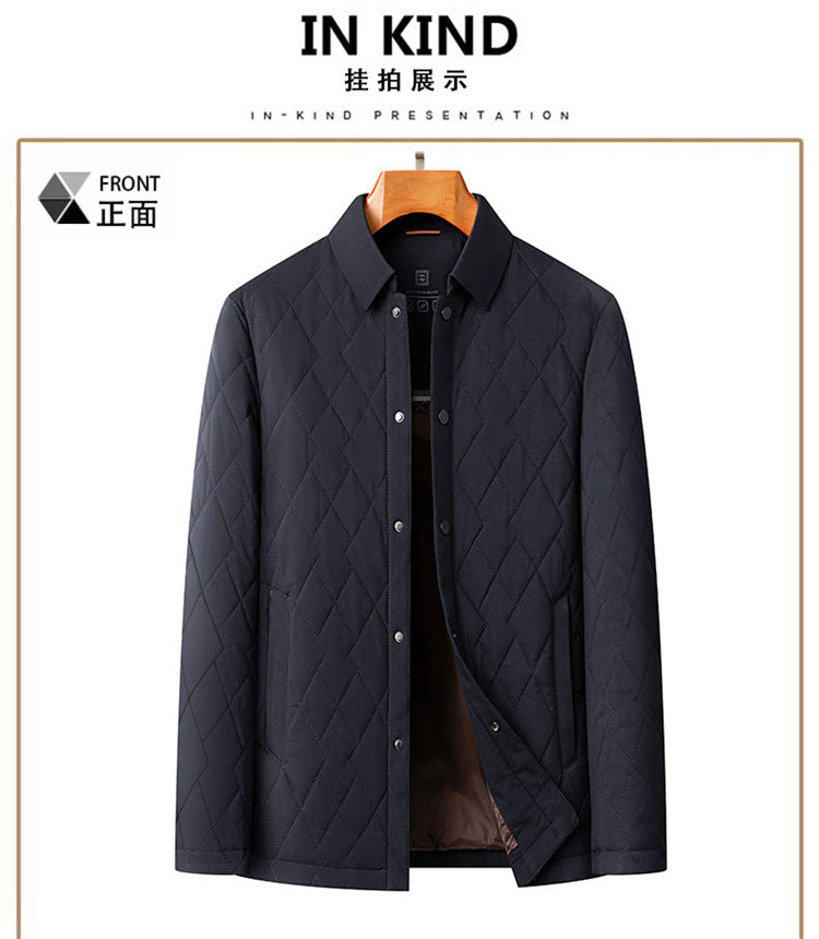 24 Winter Men's Cotton Jacket for Young and Middle-Aged, Casual Trendy Warm Silk Cotton Coat, Casual Outerwear for Men