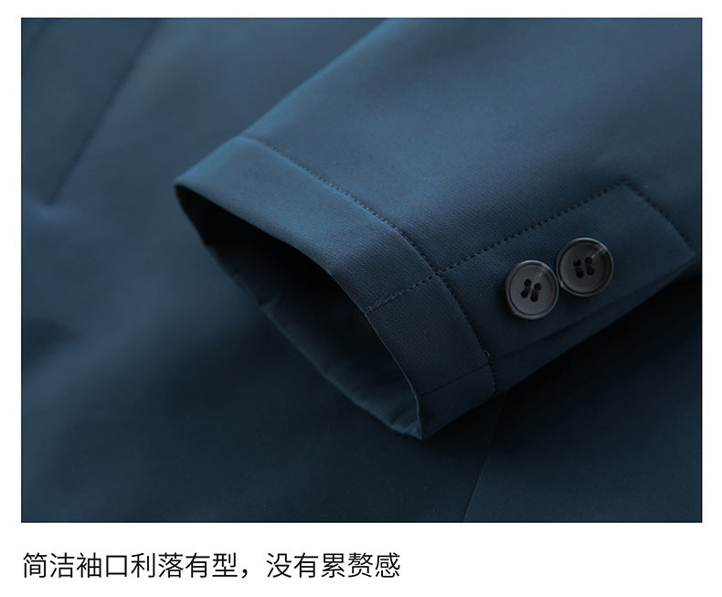 Pastoral Bird Jacket Cotton Coat Coat Winter Middle-aged and Elderly Men's Lapel Business Casual Lightweight Warm Silk Cotton Coat