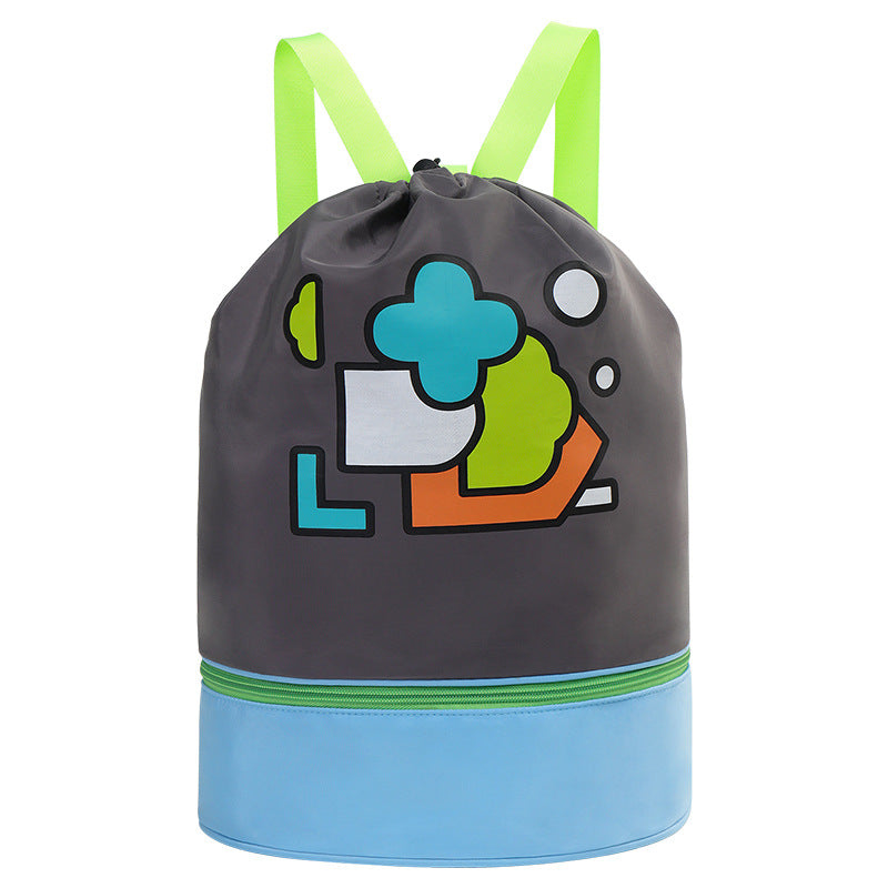 KK Tree Children's Swimming Bag Dry and Wet Separate Waterproof Storage Bag for Boys and Girls Portable Backpack Large Capacity Beach