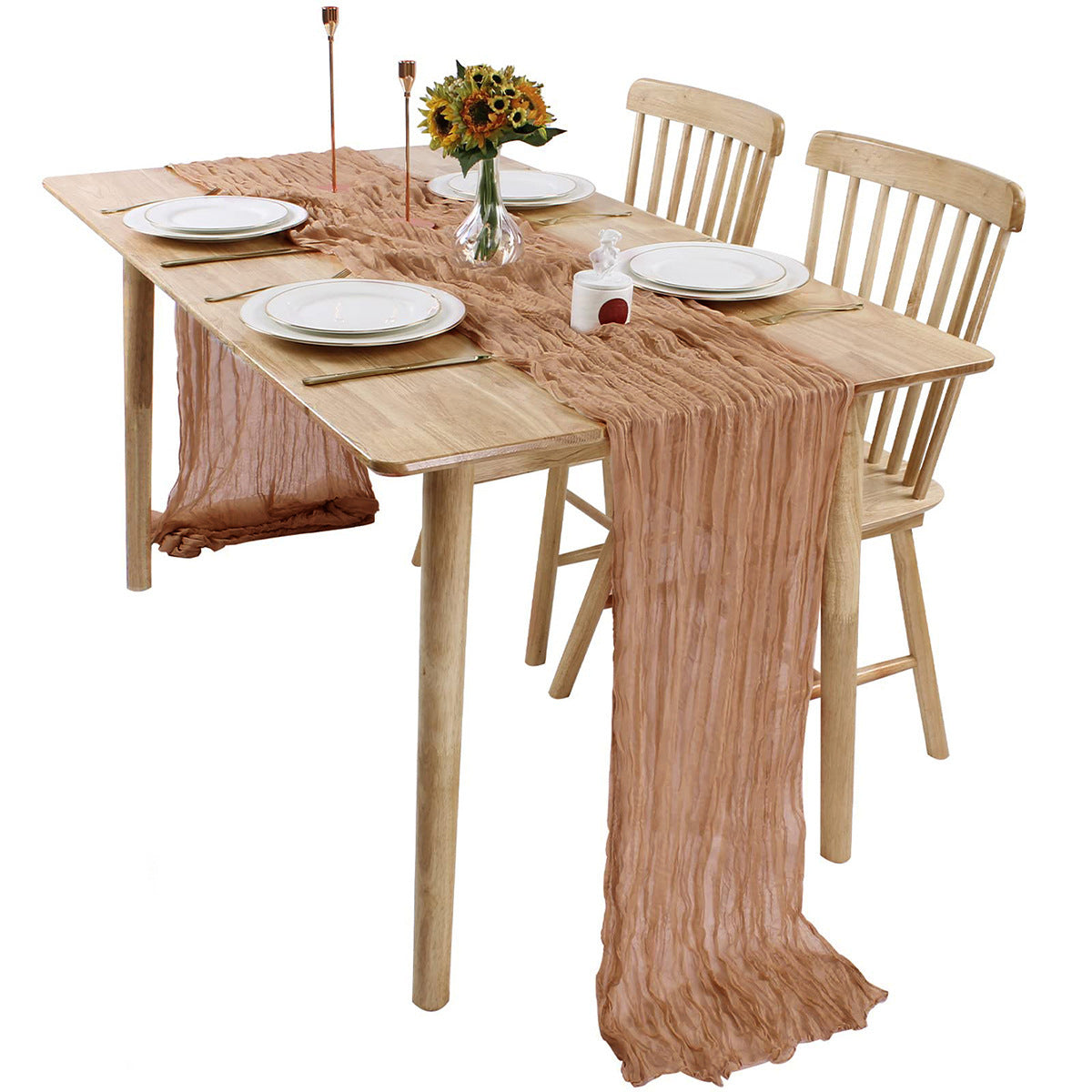 Bali Crepe Table Flag Foreign Trade Western Tablecloth Light Luxury High-End Wedding Party Decoration Pleated Table Flag Wholesale