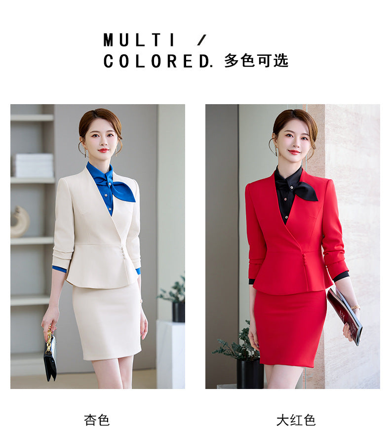 Cross-Border Professional Attire Goddess Style Long-Sleeved Beauty Salon Front Desk Fashion Hotel Manager Sales Department Jewelry Store Work Clothes