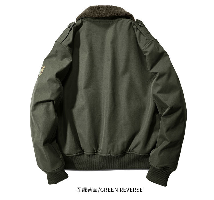 Factory direct winter plus velvet men's cotton-padded overalls cotton-padded jacket coat fur collar thickened pilot cotton-padded jacket 89K16