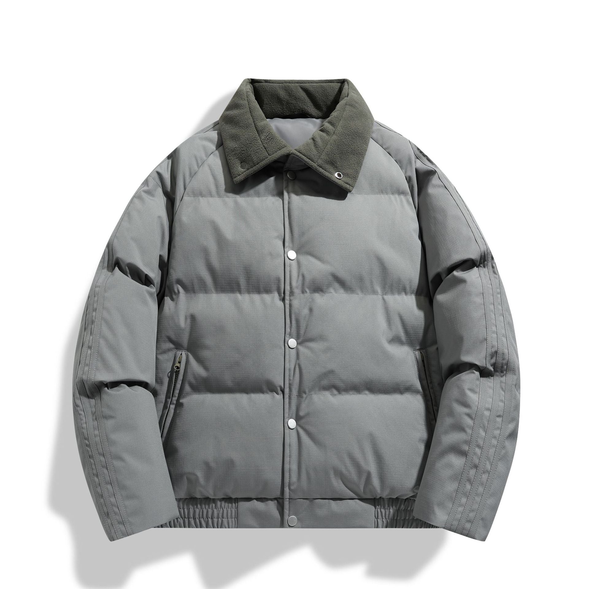 Japanese-Style Lapel Winter Thick Cotton Coat Cross-Border Men's Puffer Jacket College Trend Men's Simple Jacket Fresh Men's Clothing