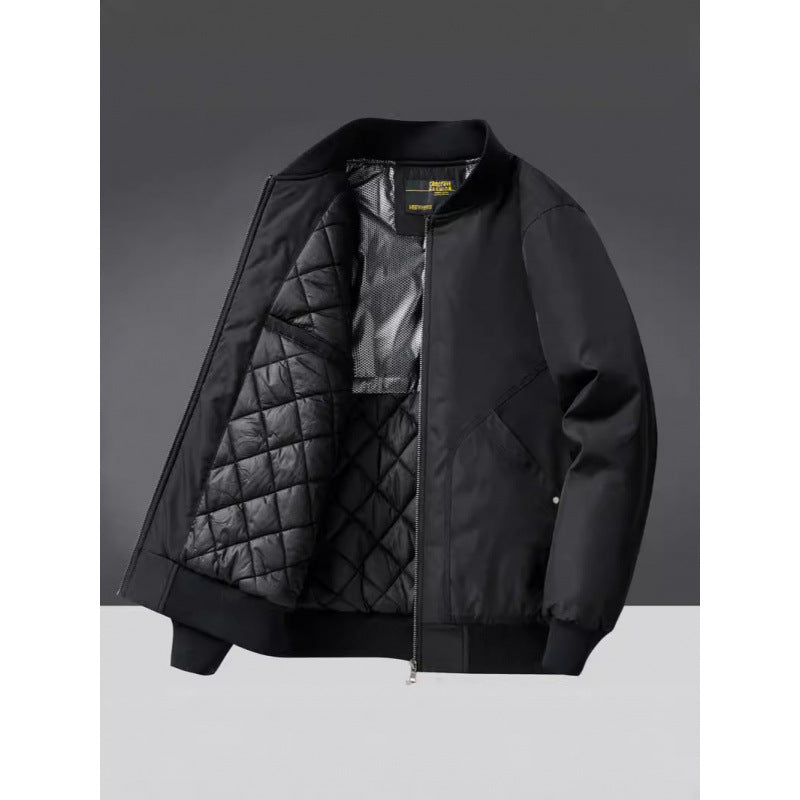 Autumn and Winter New Quilted Jacket Men's Casual Retro Versatile Baseball Uniform American Workwear Thickeneded Warm Cotton Jacket