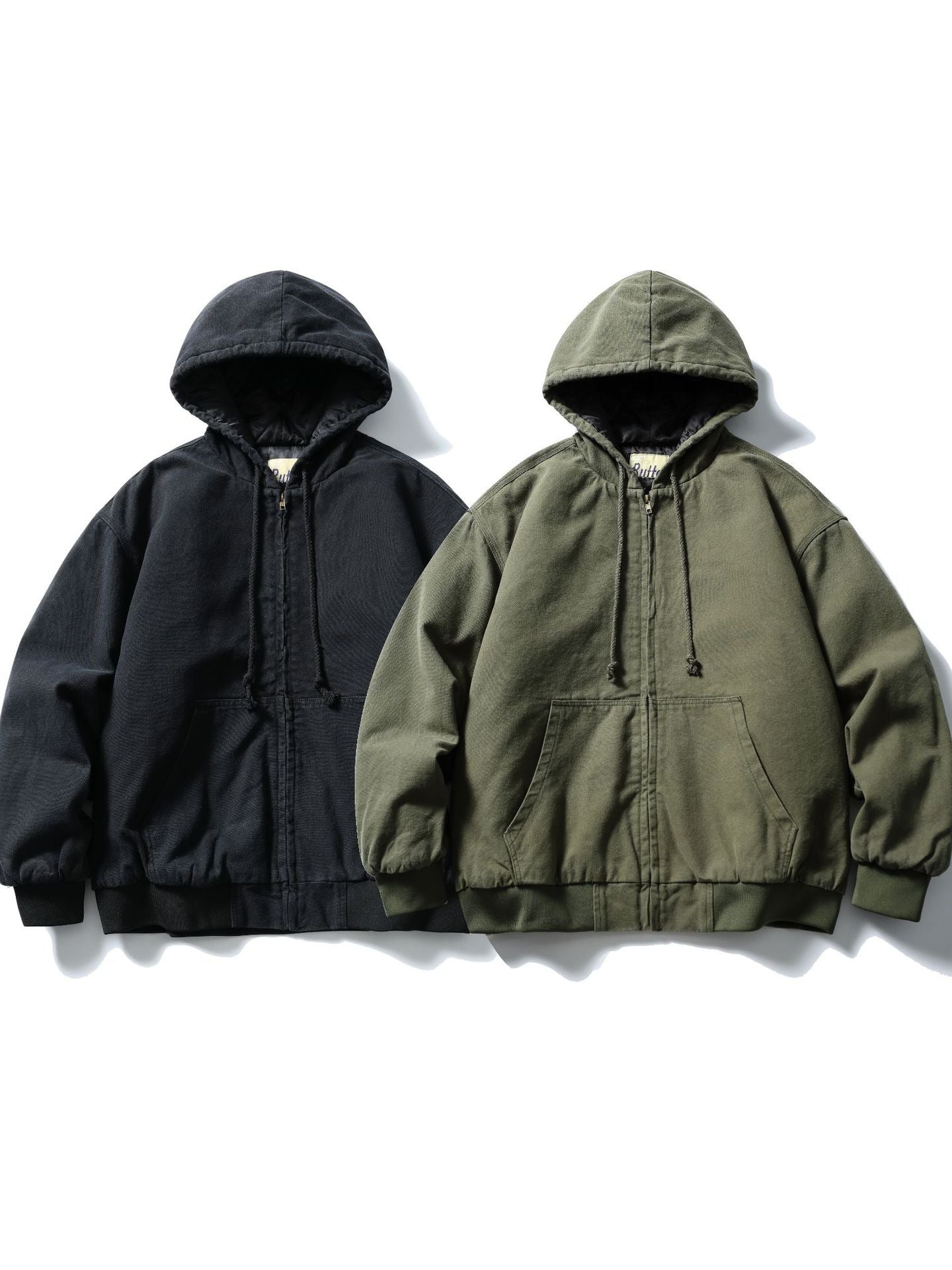 Mr. Song's Cross-Border Japanese-Style Trendy Heavily Washed Drawstring Hooded Inner Checkered Casual Warm Cotton Jacket for Men and Women