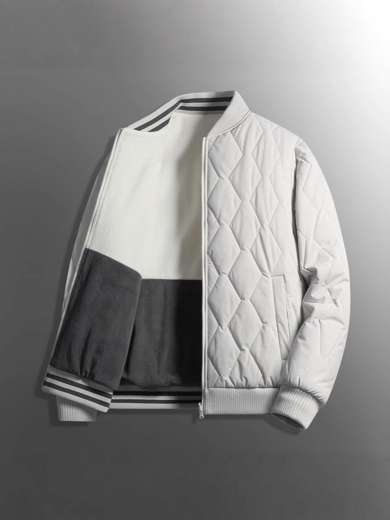 Double-sided stand collar cotton-padded jacket jacket men's winter fleece-lined thickened cotton-padded jacket fashion brand relaxed-fit warm bread suit for lovers