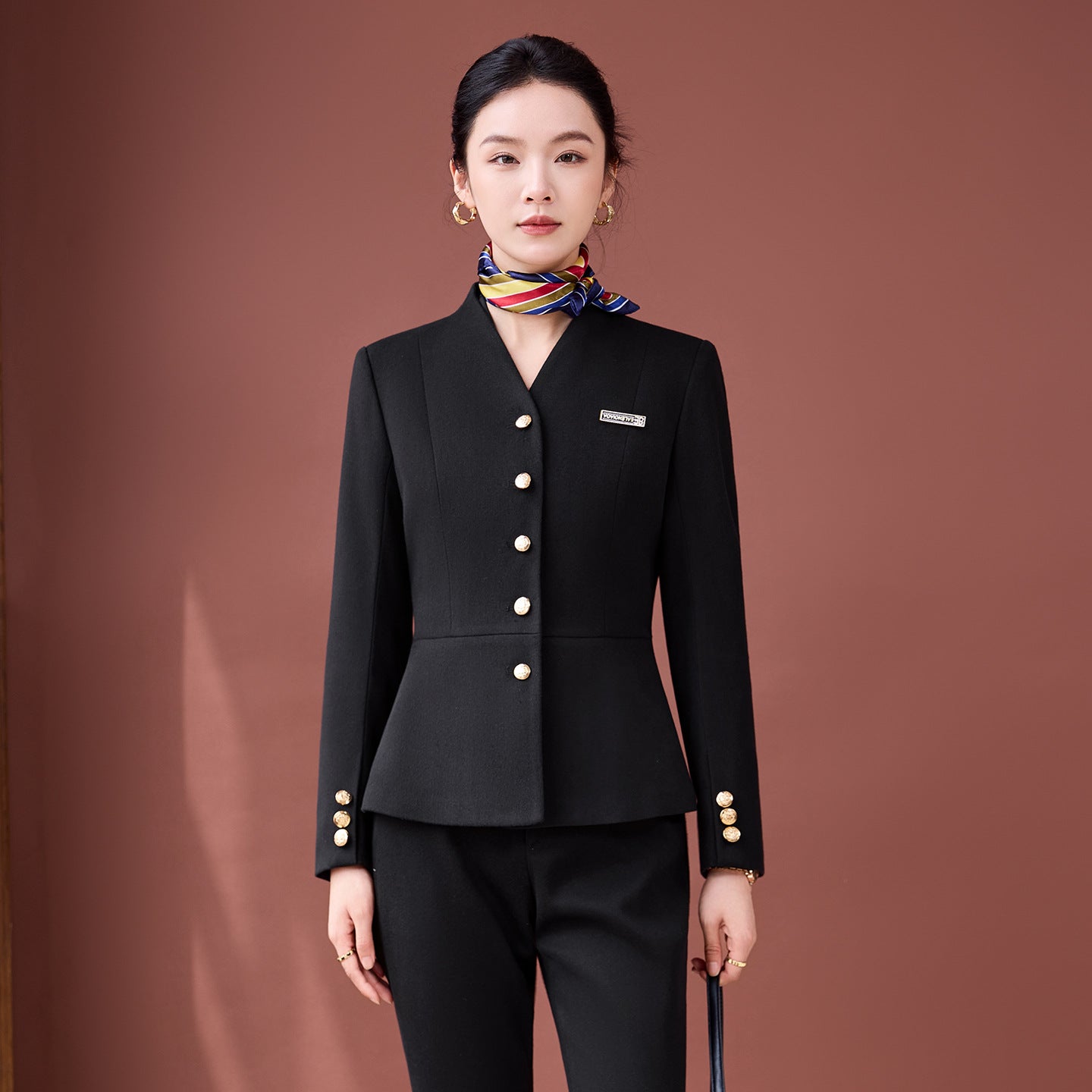 High-End Professional Suit for Women, Autumn Outfit, Stylish and Capable Workwear for Sales Department and Beauty Salon